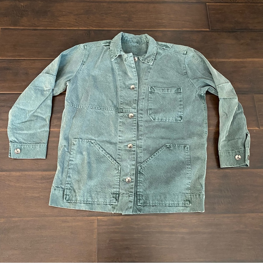 Unpublished by Anthropologie faded denim lightweight button down shirts women XL